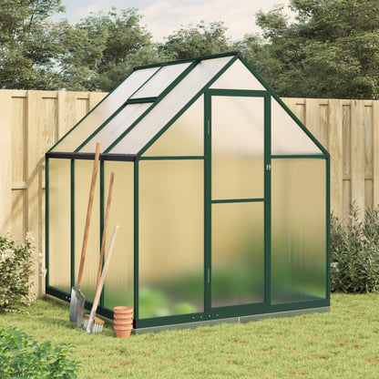 Greenhouse with Base Frame Green 169x169x202 cm Aluminium