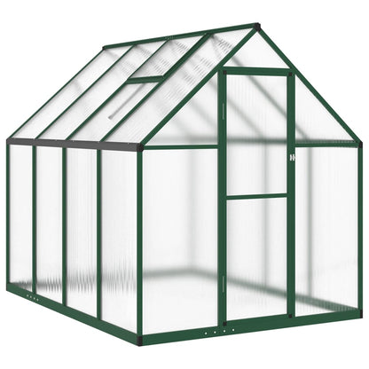 Greenhouse with Base Frame Green 224x169x195 cm Aluminium