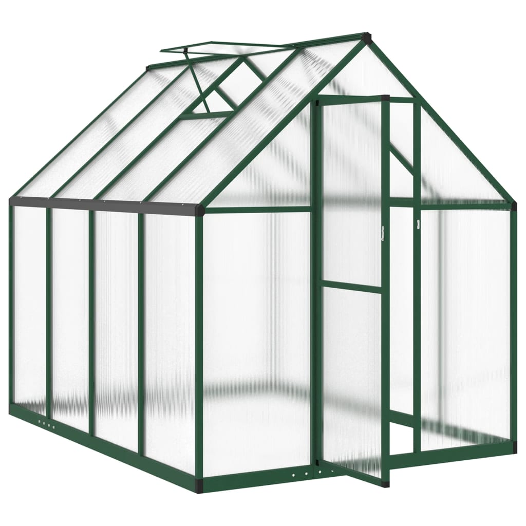 Greenhouse with Base Frame Green 224x169x195 cm Aluminium