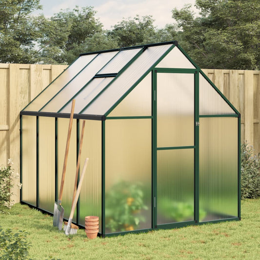 Greenhouse with Base Frame Green 224x169x195 cm Aluminium