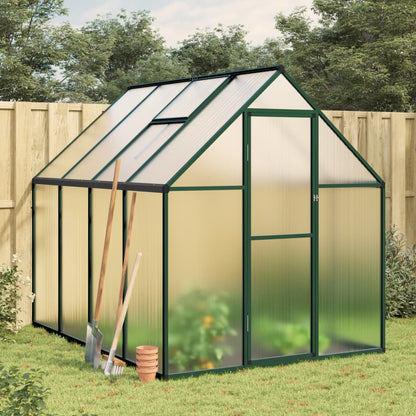 Greenhouse with Base Frame Green 224x169x195 cm Aluminium