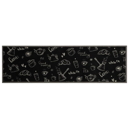 Kitchen Rug Washable Morning Black 45x150 cm Velvet