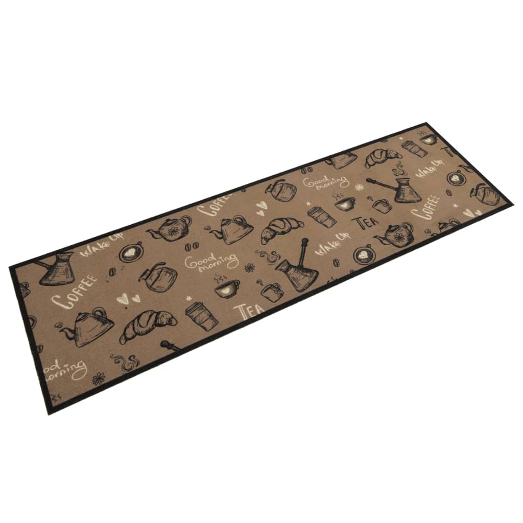 Kitchen Rug Washable Morning Brown 45x150 cm Velvet