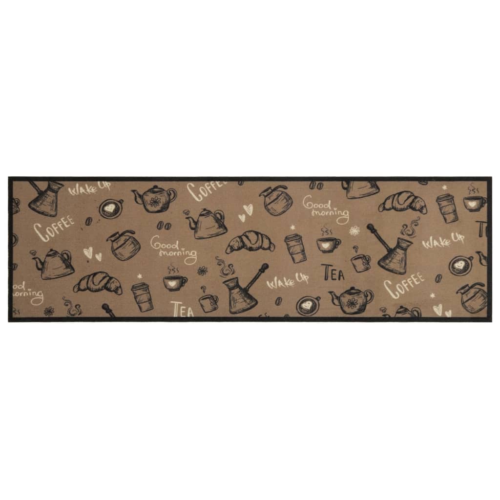 Kitchen Rug Washable Morning Brown 45x150 cm Velvet