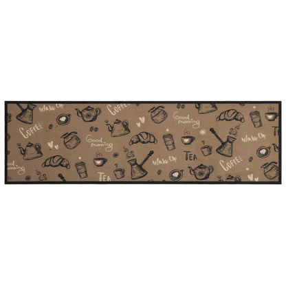 Kitchen Rug Washable Morning Brown 45x150 cm Velvet