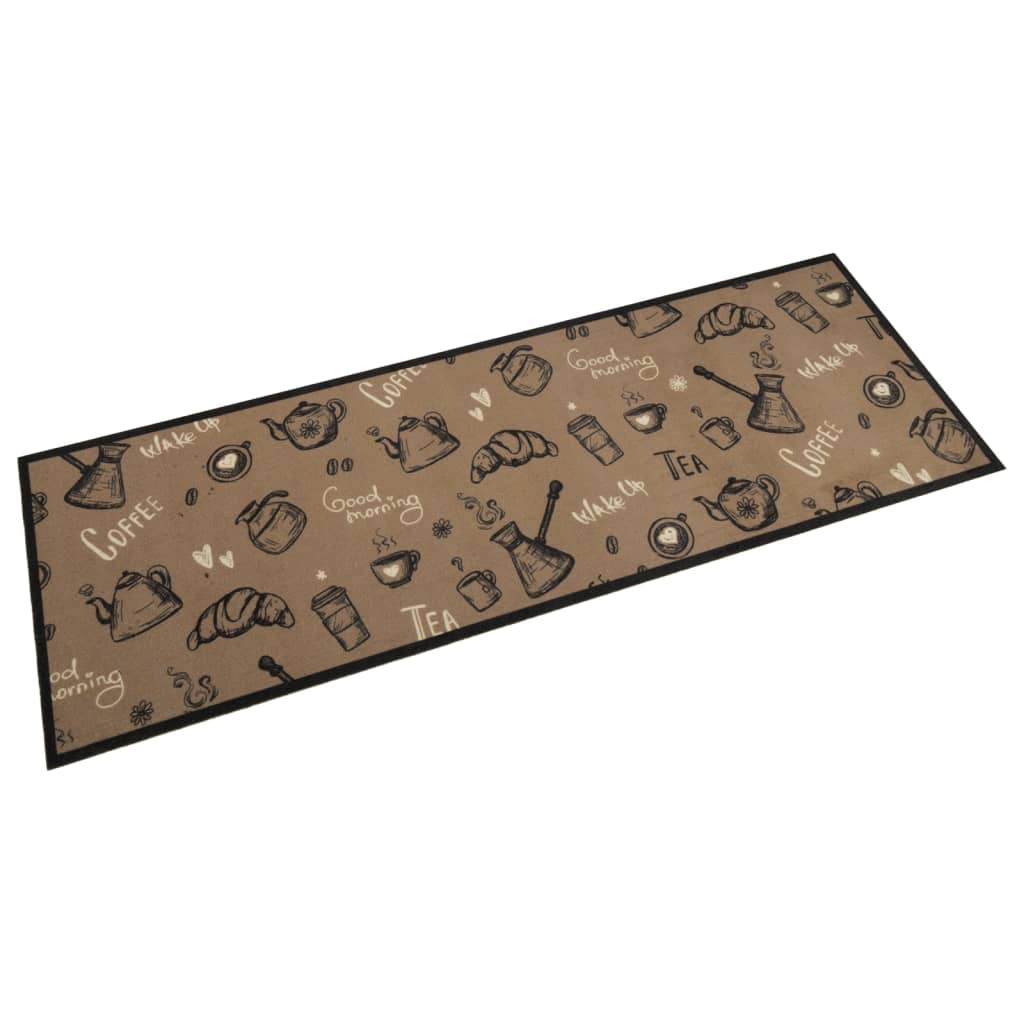 Kitchen Rug Washable Morning Brown 60x180 cm Velvet