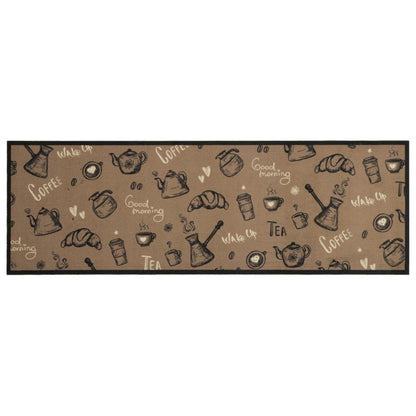 Kitchen Rug Washable Morning Brown 60x180 cm Velvet