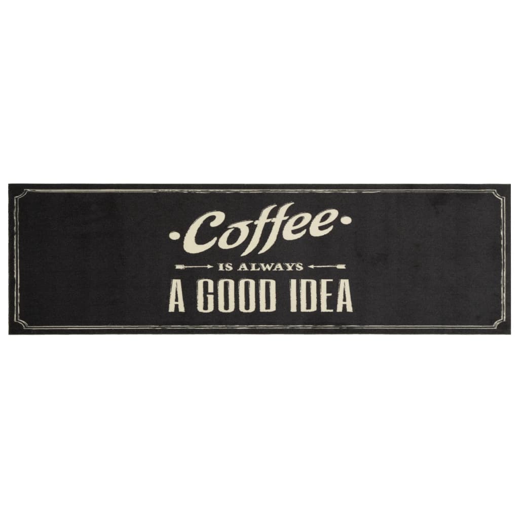 Kitchen Rug Washable Coffee Text 45x150 cm Velvet