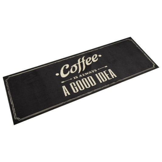 Kitchen Rug Washable Coffee Text 60x180 cm Velvet