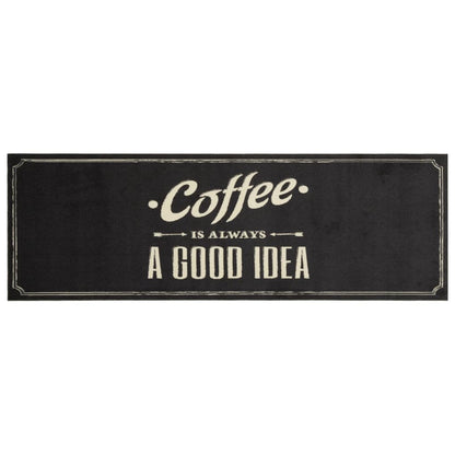 Kitchen Rug Washable Coffee Text 60x180 cm Velvet