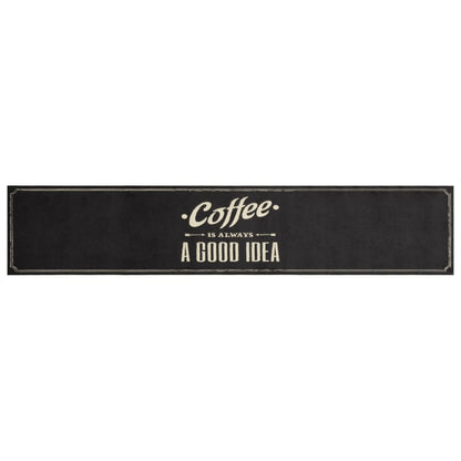 Kitchen Rug Washable Coffee Text 60x300 cm Velvet