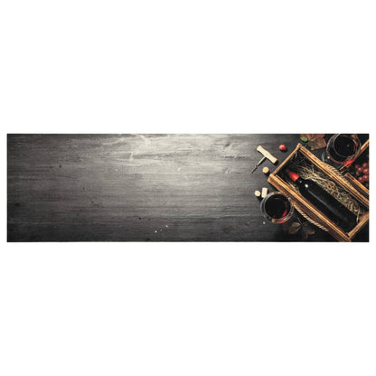 Kitchen Rug Washable Wine Bottle 45x150 cm Velvet