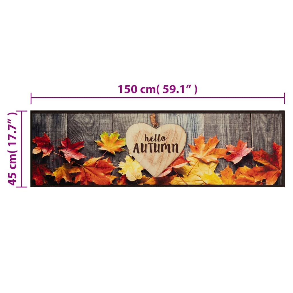 Kitchen Rug Washable Autumn 45x150 cm Velvet