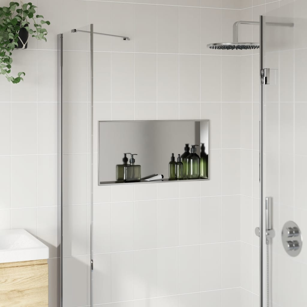 Shower Niche Brushed Silver 62x32x9 cm Stainless Steel