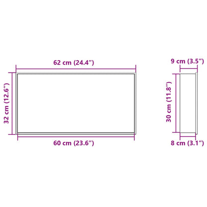 Shower Niche Brushed Silver 62x32x9 cm Stainless Steel