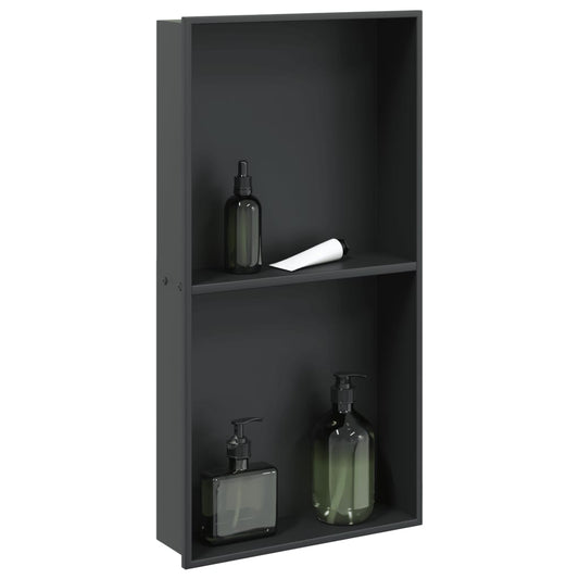 Shower Niche Matt Black 32x62x9 cm Stainless Steel