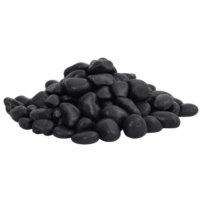 Polished Pebbles 25 kg Black 2-5 cm