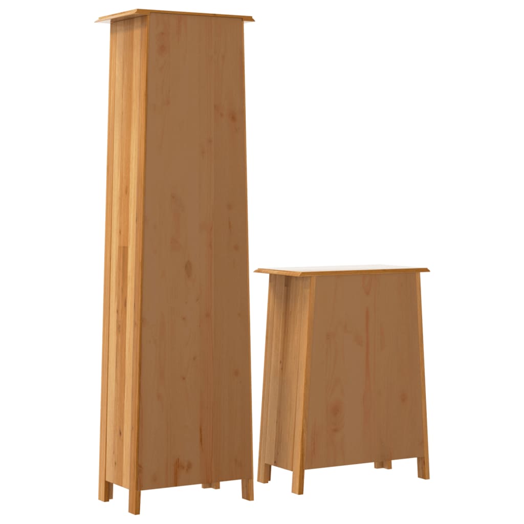 2 Piece Bathroom Furniture Set Solid Wood Pine