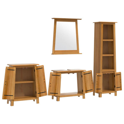 4 Piece Bathroom Furniture Set Solid Wood Pine