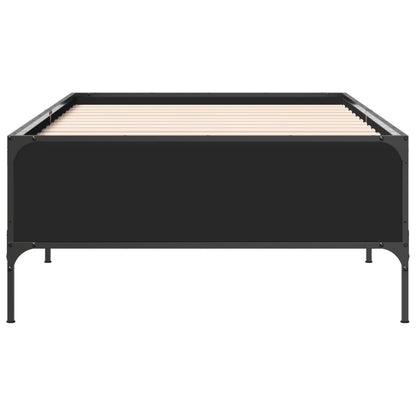 Bed Frame Black 90x200 cm Engineered Wood and Metal