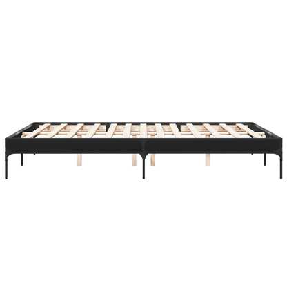 Bed Frame without Mattress Black 150x200 cm King Size