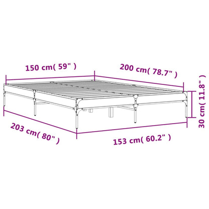 Bed Frame without Mattress Black 150x200 cm King Size