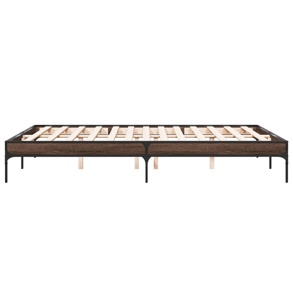 Bed Frame without Mattress Brown Oak 150x200 cm King Size