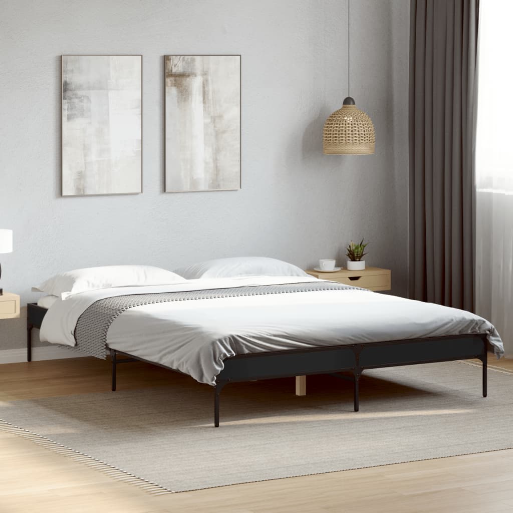 Bed Frame without Mattress Black 140x200 cm