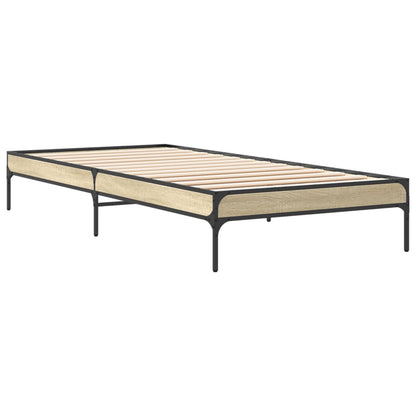 Bed Frame without Mattress Sonoma Oak 75x190 cm Small Single