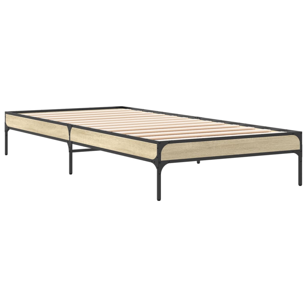 Bed Frame without Mattress Sonoma Oak 75x190 cm Small Single