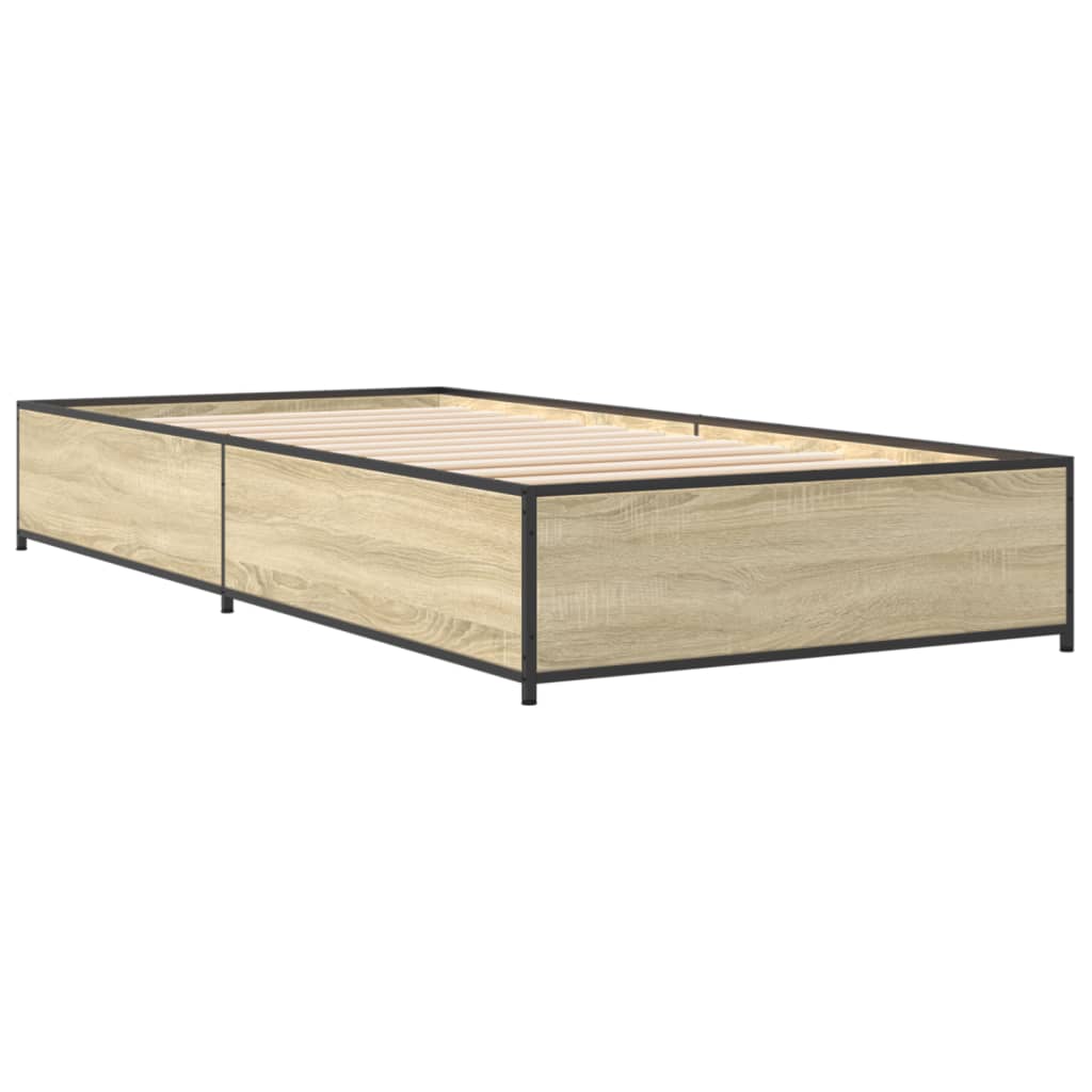 Bed Frame without Mattress Sonoma Oak 75x190 cm Small Single