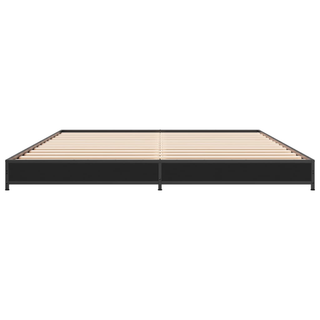 Bed Frame Black 120x200 cm Engineered Wood and Metal