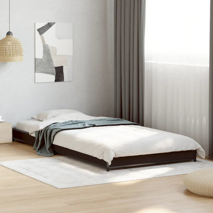 Bed Frame Black 100x200 cm Engineered Wood and Metal