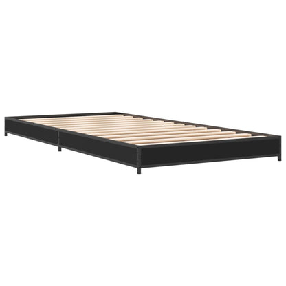 Bed Frame Black 100x200 cm Engineered Wood and Metal