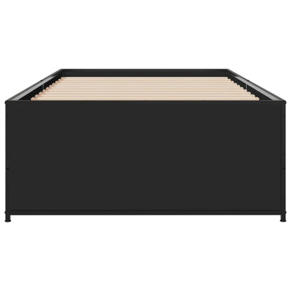 Bed Frame Black 100x200 cm Engineered Wood and Metal