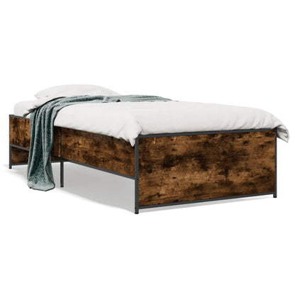 Bed Frame without Mattress Smoked Oak 100x200 cm