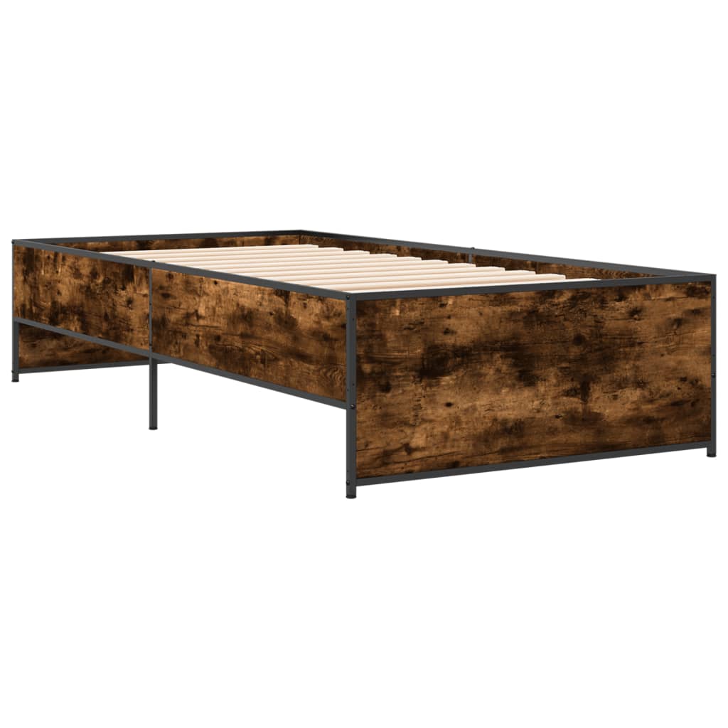 Bed Frame without Mattress Smoked Oak 100x200 cm