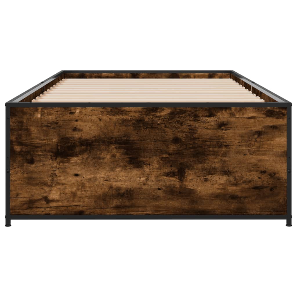 Bed Frame without Mattress Smoked Oak 100x200 cm