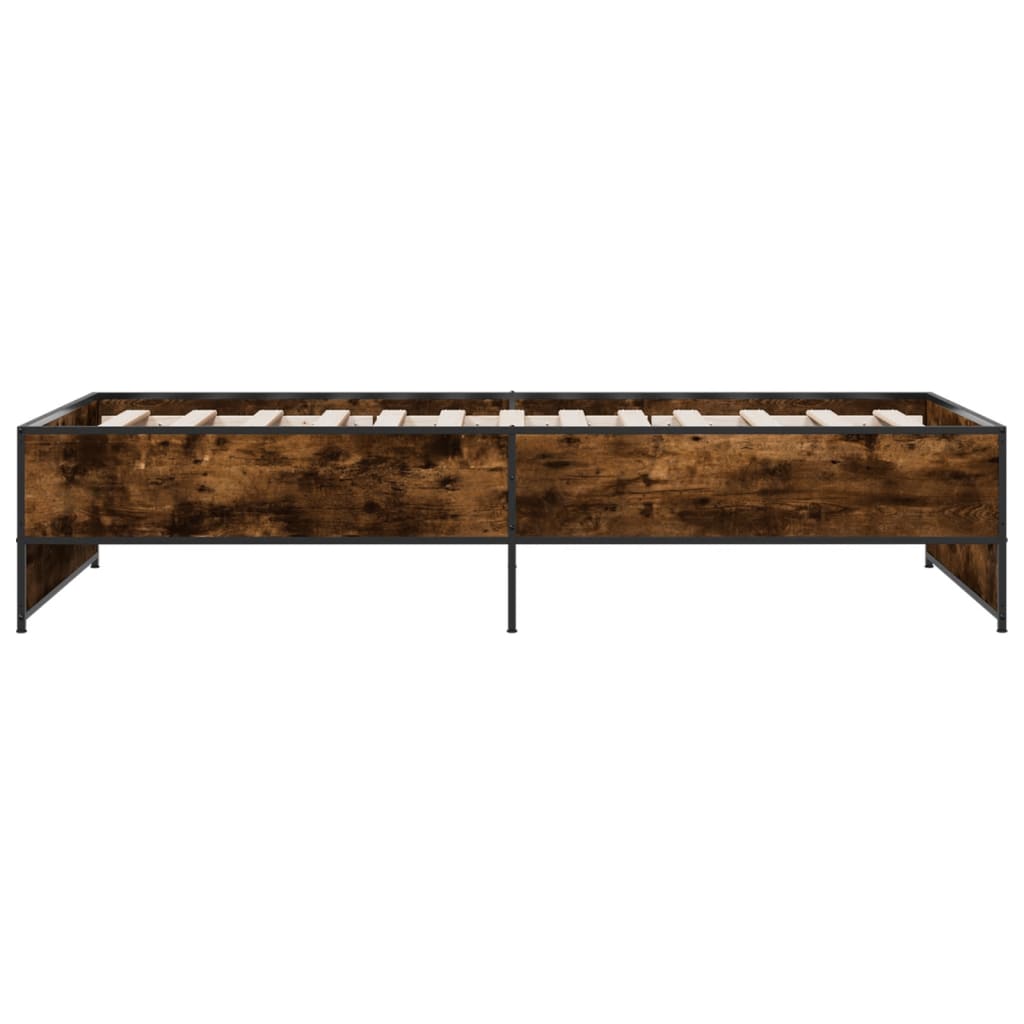 Bed Frame without Mattress Smoked Oak 100x200 cm