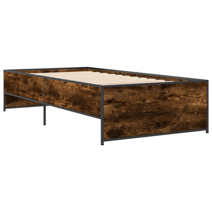 Bed Frame without Mattress Smoked Oak 100x200 cm