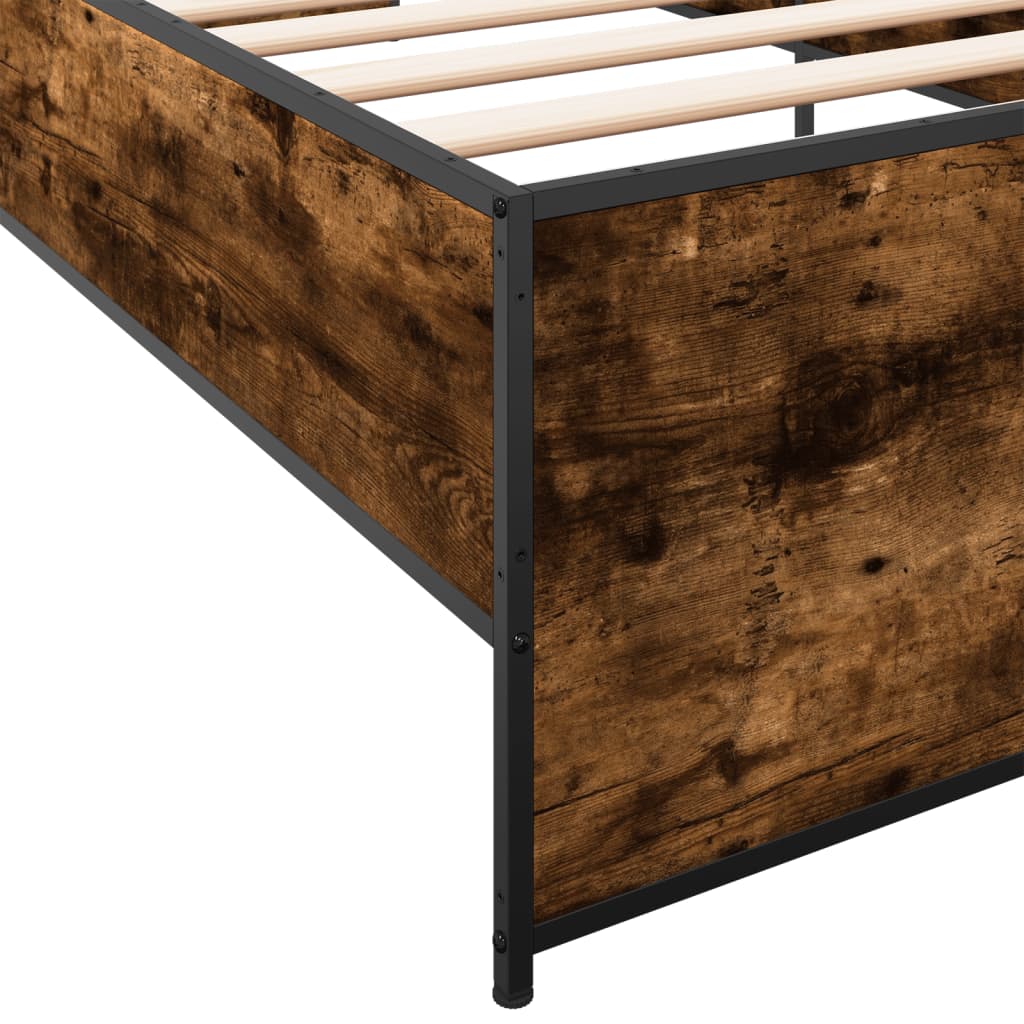 Bed Frame without Mattress Smoked Oak 100x200 cm