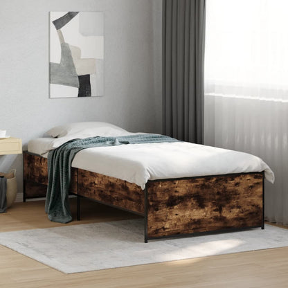 Bed Frame without Mattress Smoked Oak 90x190 cm Single