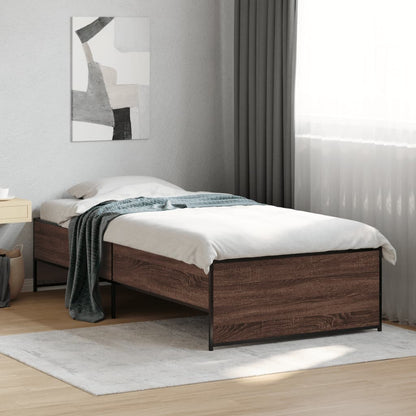 Bed Frame without Mattress Brown Oak 90x190 cm Single