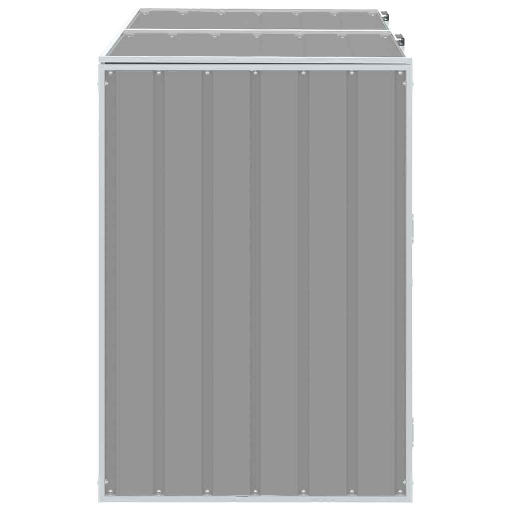 Wheelie Bin Storage for Double Bins Grey 144x81x113 cm Steel