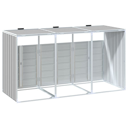 Wheelie Bin Storage for Triple Bins Grey 216x81x115 cm Steel