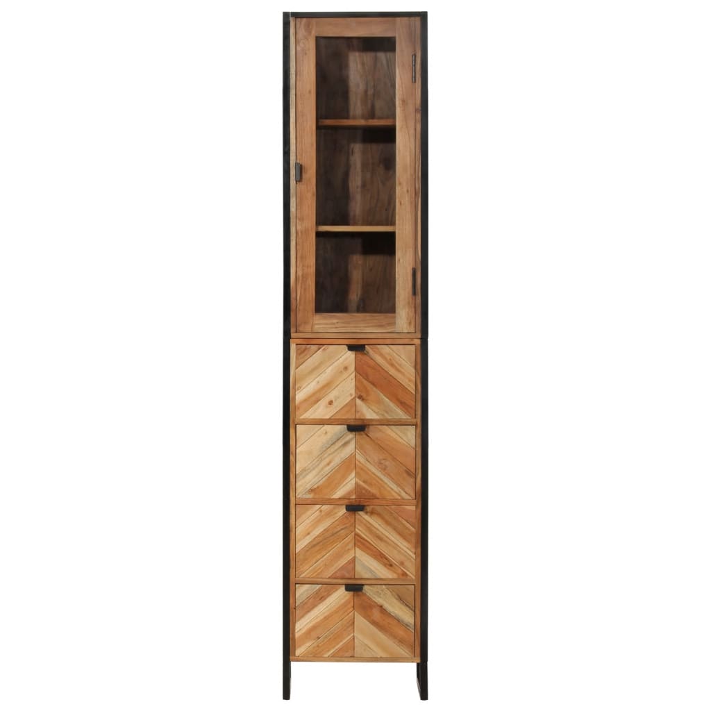 Bathroom Cabinet 40x27x190 cm Iron and Solid Wood Acacia