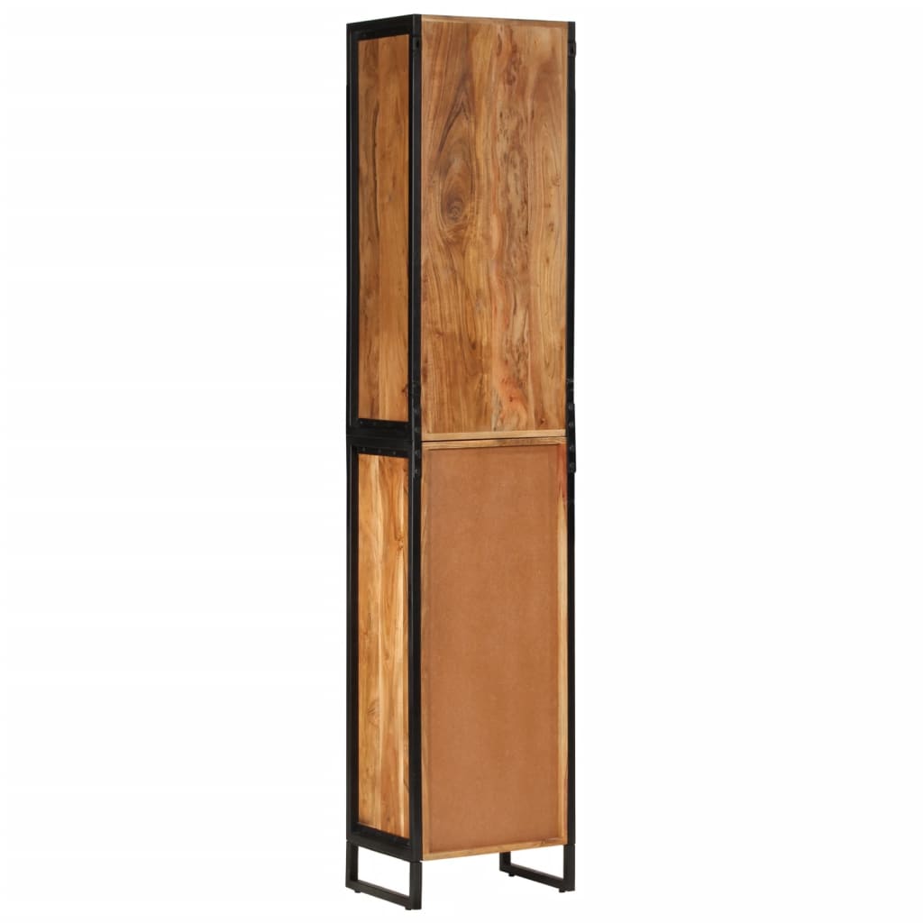 Bathroom Cabinet 40x27x190 cm Iron and Solid Wood Acacia