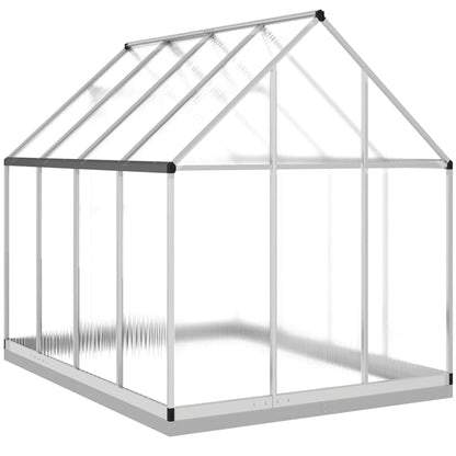 Greenhouse with Base Frame Silver 224x169x202 cm Aluminium