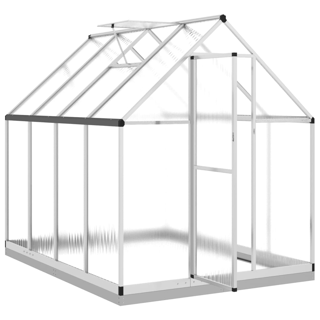 Greenhouse with Base Frame Silver 224x169x202 cm Aluminium