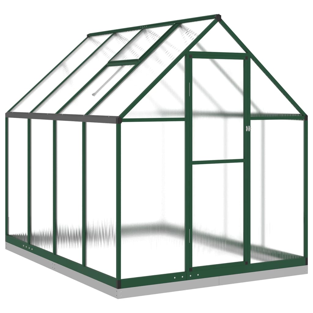 Greenhouse with Base Frame Green 224x169x202 cm Aluminium